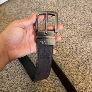 Matix Men’s Reversible Faux Leather Black Belt Size 36
